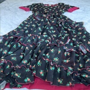 Hah ( hot as hell) Free People floral ruffle short sleeve maxi dress M/L NWT